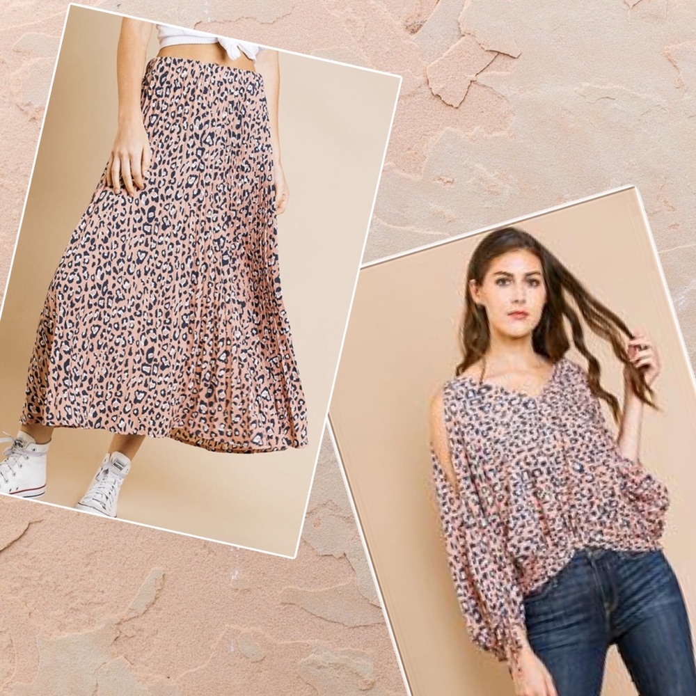 Pink Leopard Skirt Pleated - Fall Fashion 2019 - Picture 3 of 4